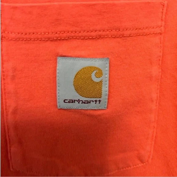 Carhartt Vibrant Coral Colored Tee with Pocket - Picture 4 of 6